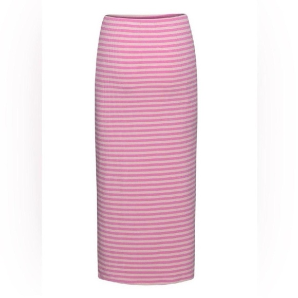 AFRM Bodycon‎ Pink Striped Midi Skirt, Size XS, EUC - Picture 1 of 7